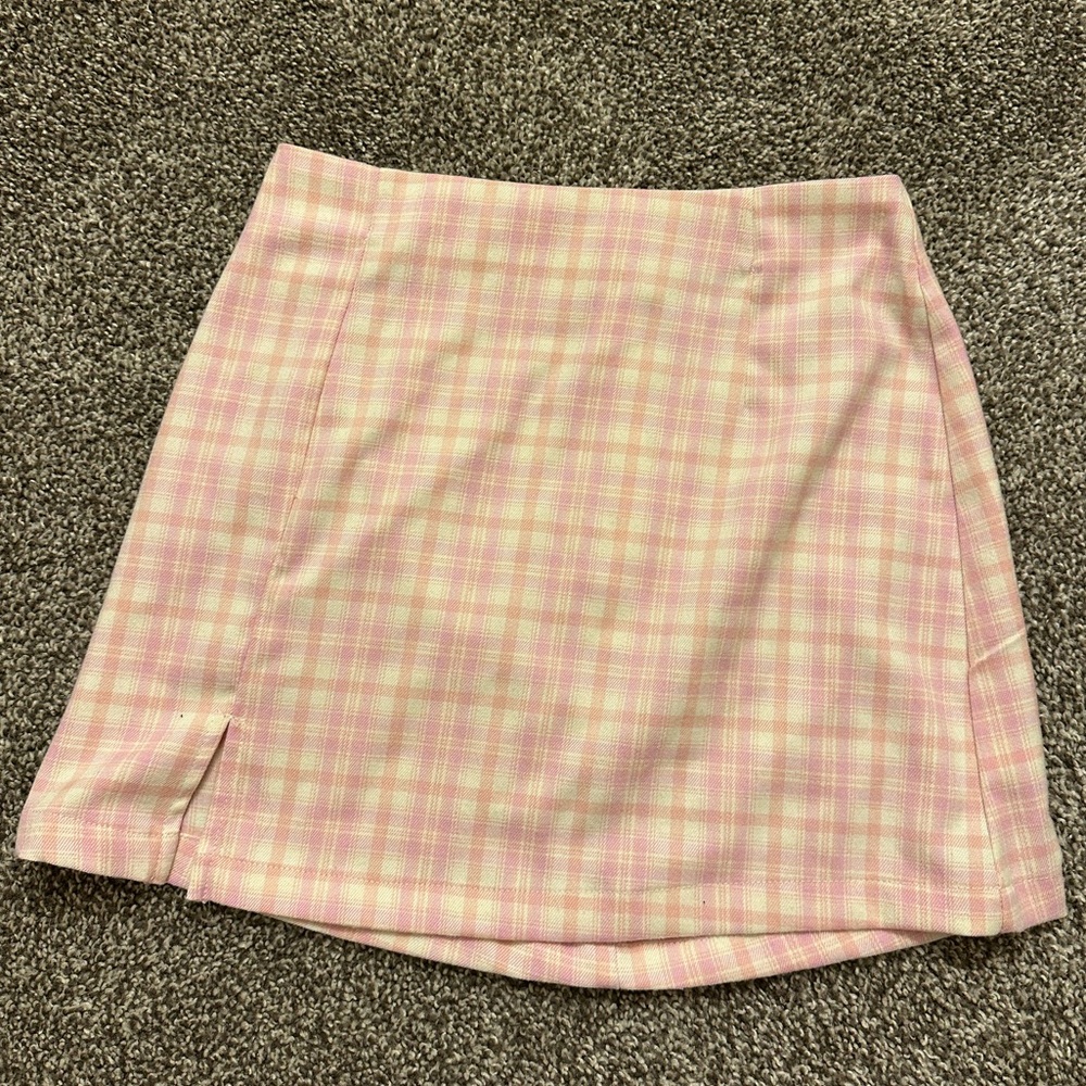 Art Class Pink and Cream Plaid Skirt | Girls Size Large 10-12